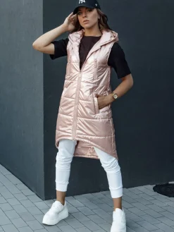 Kamizelki Damskie>Dstreet Kamizelka damska pikowana MERIS fioletowa TY4424