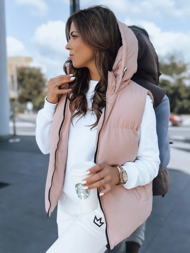 Kamizelki Damskie>Dstreet Kamizelka damska pikowana POPLAR różowa TY3775