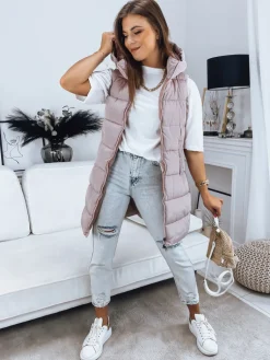 Kamizelki Damskie>Dstreet Kamizelka damska pikowana BRITA różowa TY3231