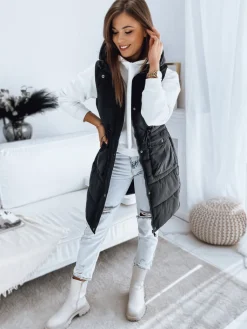 Kamizelki Damskie>Dstreet Kamizelka damska pikowana LADISA czarna TY3288