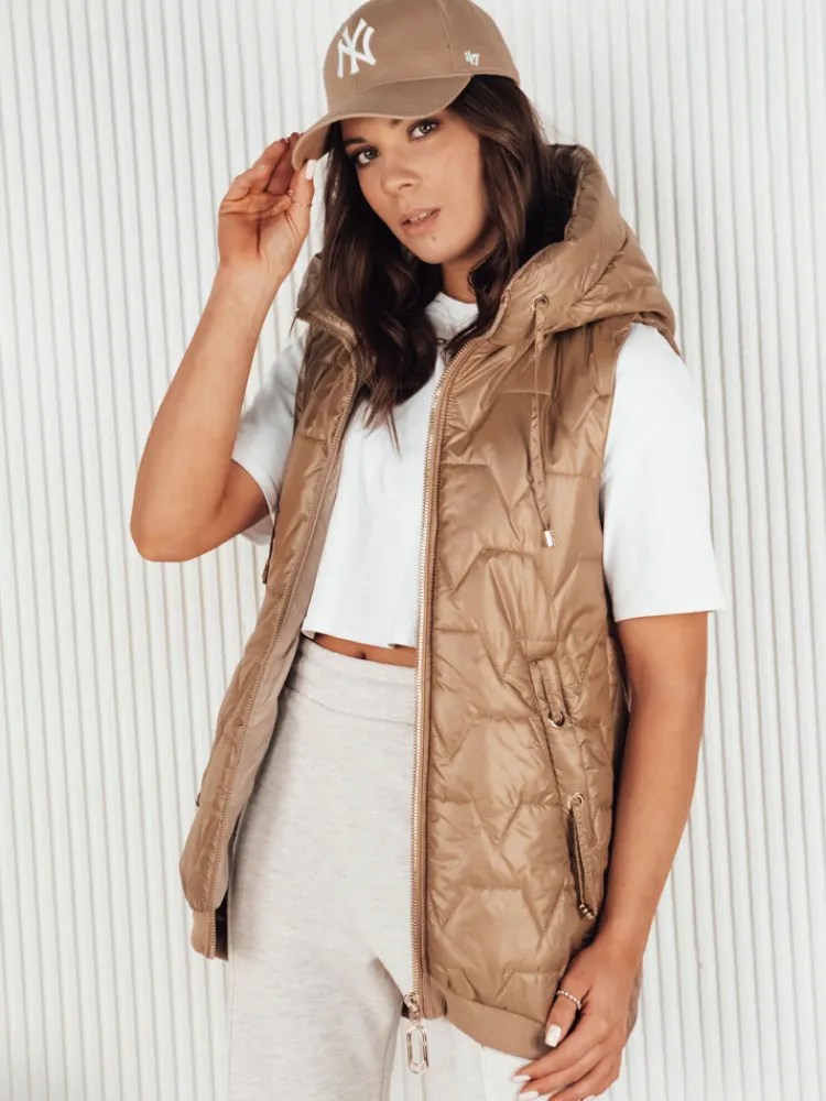 Kamizelki Damskie>Dstreet Kamizelka damska pikowana COLINE złota TY4115