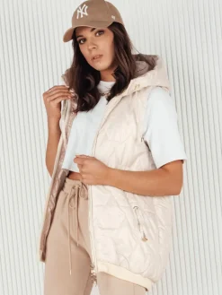 Kamizelki Damskie>Dstreet Kamizelka damska pikowana COLINE biała TY4114