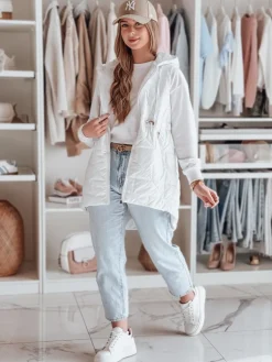 Kamizelki Damskie>Dstreet Kamizelka damska przejściowa pikowana OLINVIA biała TY4886