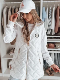 Kamizelki Damskie>Dstreet Kamizelka damska przejściowa pikowana GRANDI biała TY4826