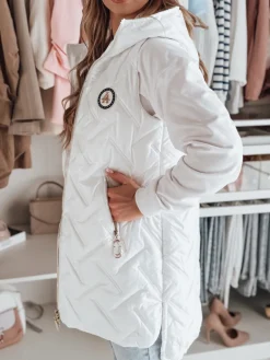 Kamizelki Damskie>Dstreet Kamizelka damska przejściowa pikowana GRANDI biała TY4826