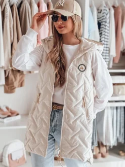 Kamizelki Damskie>Dstreet Kamizelka damska przejściowa pikowana GRANDI jasnoszara TY4884