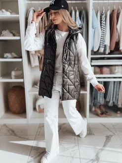 Kamizelki Damskie>Dstreet Kamizelka damska przejściowa pikowana OLINVIA czarna TY4836