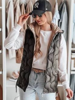 Kamizelki Damskie>Dstreet Kamizelka damska przejściowa pikowana VESOLITA czarna TY4881