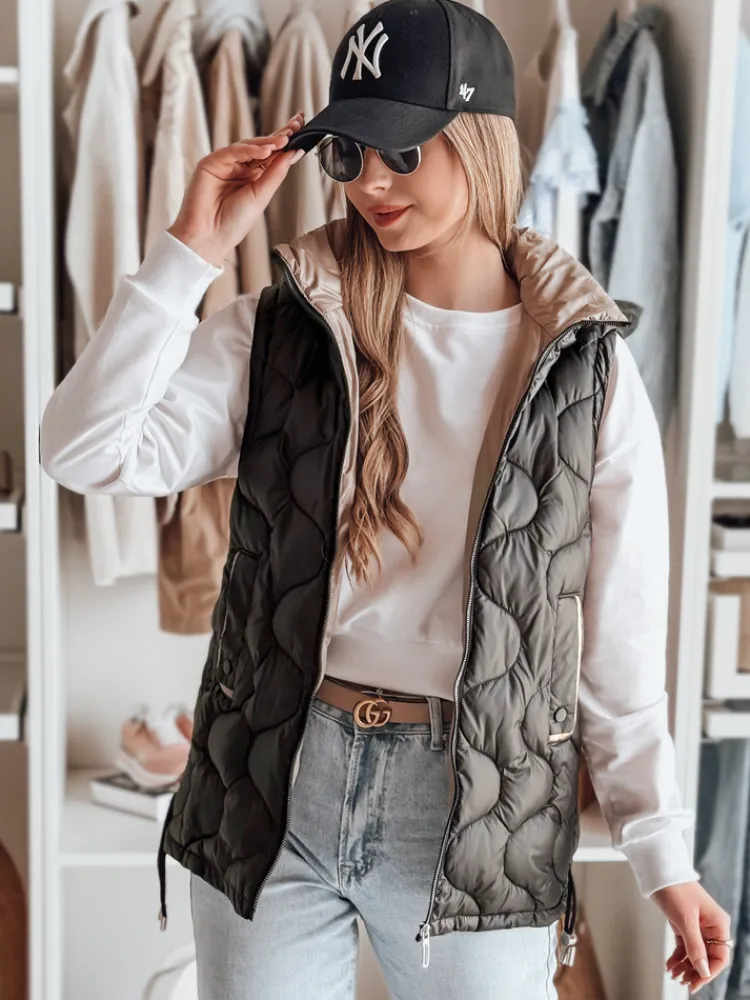 Kamizelki Damskie>Dstreet Kamizelka damska przejściowa pikowana VESOLITA czarna TY4881