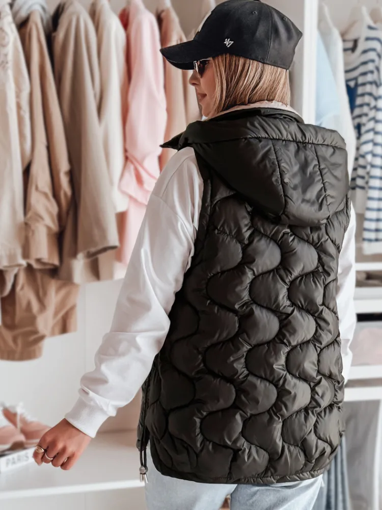 Kamizelki Damskie>Dstreet Kamizelka damska przejściowa pikowana VESOLITA czarna TY4881