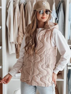 Kamizelki Damskie>Dstreet Kamizelka damska przejściowa pikowana VESOLITA damska różowa TY4879