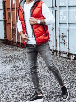 Kamizelki Męskie>Dstreet Kamizelka męska czerwona TX4241