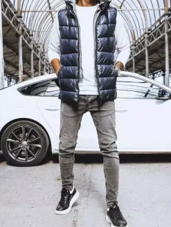 Kamizelki Męskie>Dstreet Kamizelka męska granatowa TX4140