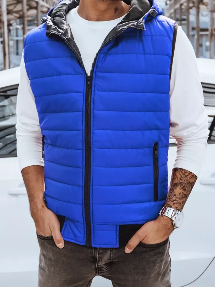 Kamizelki Męskie>Dstreet Kamizelka męska niebieska TX4268