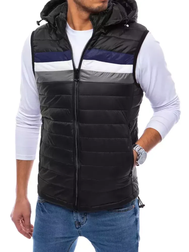 Kamizelki Męskie|Kurtki Męskie>Dstreet Kamizelka męska pikowana czarna TX4032