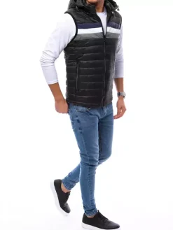 Kamizelki Męskie|Kurtki Męskie>Dstreet Kamizelka męska pikowana czarna TX4032