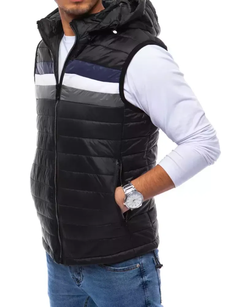 Kamizelki Męskie|Kurtki Męskie>Dstreet Kamizelka męska pikowana czarna TX4032