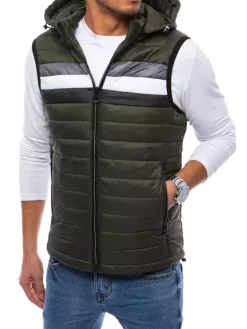 Kamizelki Męskie|Kurtki Męskie>Dstreet Kamizelka męska pikowana zielona TX4034