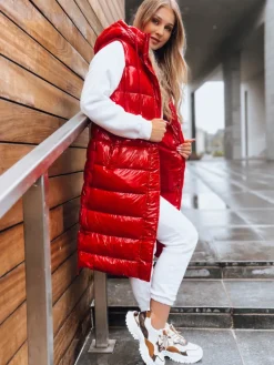 Kamizelki Damskie>Dstreet Kamizelka pikowana damska GANTINI czerwona TY3742