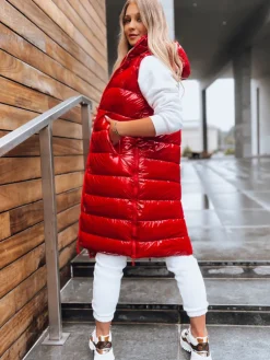 Kamizelki Damskie>Dstreet Kamizelka pikowana damska GANTINI czerwona TY3742