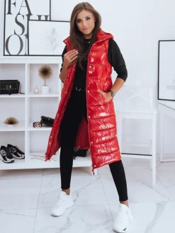 Kamizelki Damskie>Dstreet Kamizelka pikowana damska GANTINI czerwona TY2013