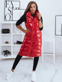 Kamizelki Damskie>Dstreet Kamizelka pikowana damska GANTINI czerwona TY2013