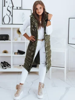 Kamizelki Damskie>Dstreet Kamizelka pikowana damska GANTINI zielona TY2018