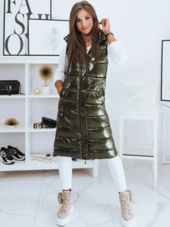 Kamizelki Damskie>Dstreet Kamizelka pikowana damska GANTINI zielona TY2018