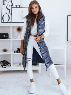 Kamizelki Damskie>Dstreet Kamizelka pikowana damska GANTINI niebieska TY2015