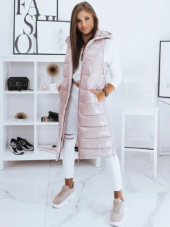 Kamizelki Damskie>Dstreet Kamizelka pikowana damska GANTINI różowa TY2017