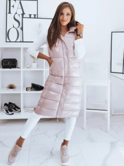 Kamizelki Damskie>Dstreet Kamizelka pikowana damska GANTINI różowa TY2017