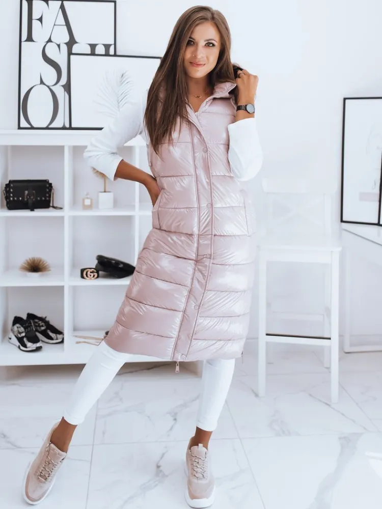 Kamizelki Damskie>Dstreet Kamizelka pikowana damska GANTINI różowa TY2017