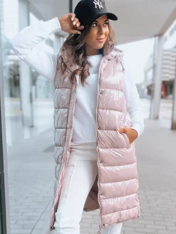 Kamizelki Damskie>Dstreet Kamizelka pikowana damska GANTINI różowa TY3740