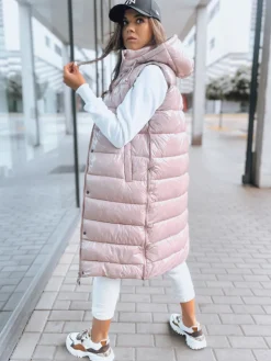 Kamizelki Damskie>Dstreet Kamizelka pikowana damska GANTINI różowa TY3740