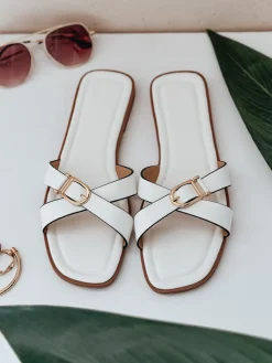 Klapki>Dstreet Klapki damskie BELICCA białe ZY0998