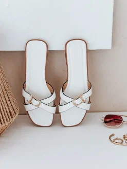 Klapki>Dstreet Klapki damskie BELICCA białe ZY0998