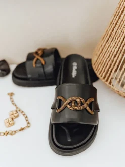 Klapki>Dstreet Klapki damskie BLACKKISS czarne ZY0994