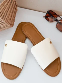 Klapki>Dstreet Klapki damskie CHICBASE białe ZY0936