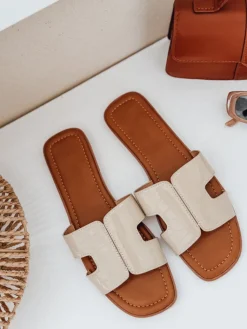 Klapki>Dstreet Klapki damskie CREAMSTEP beżowe ZY0991