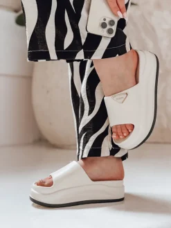 Klapki>Dstreet Klapki damskie na platformie SUN STEPS beżowe ZY0844