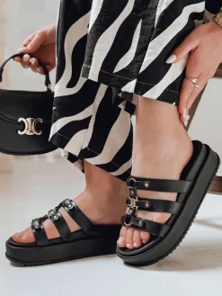 Klapki>Dstreet Klapki damskie na platformie PLATOFI czarne ZY0879