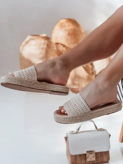 Klapki>Dstreet Klapki damskie PLAZENTA beżowe ZY0878