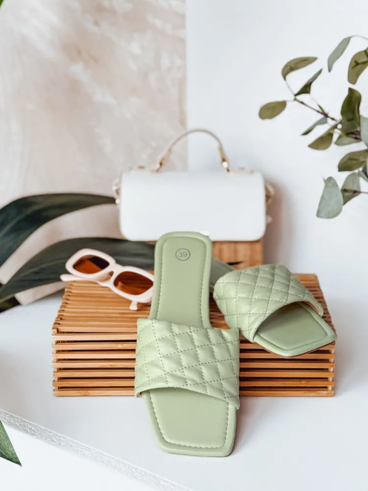 Klapki>Dstreet Klapki damskie SATELIVA zielone ZY0971