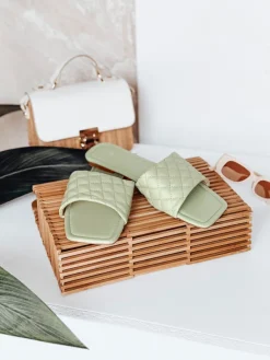 Klapki>Dstreet Klapki damskie SATELIVA zielone ZY0971