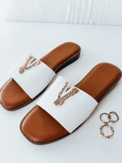 Klapki>Dstreet Klapki damskie SOLVINA białe ZY0959