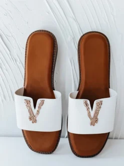 Klapki>Dstreet Klapki damskie SOLVINA białe ZY0959