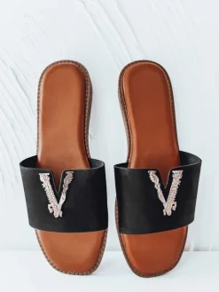 Klapki>Dstreet Klapki damskie SOLVINA czarne ZY0958