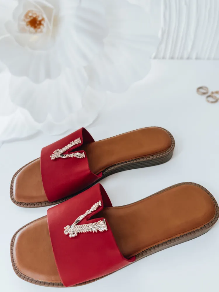 Klapki>Dstreet Klapki damskie SOLVINA czerwone ZY0960