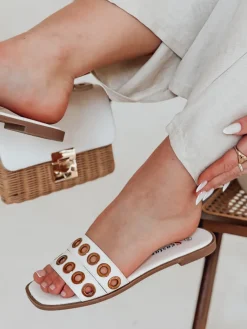 Klapki>Dstreet Klapki damskie STELLSAN białe ZY0853