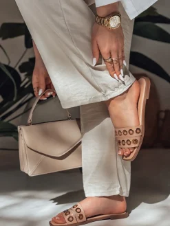 Klapki>Dstreet Klapki damskie STELLSAN beżowe ZY0856